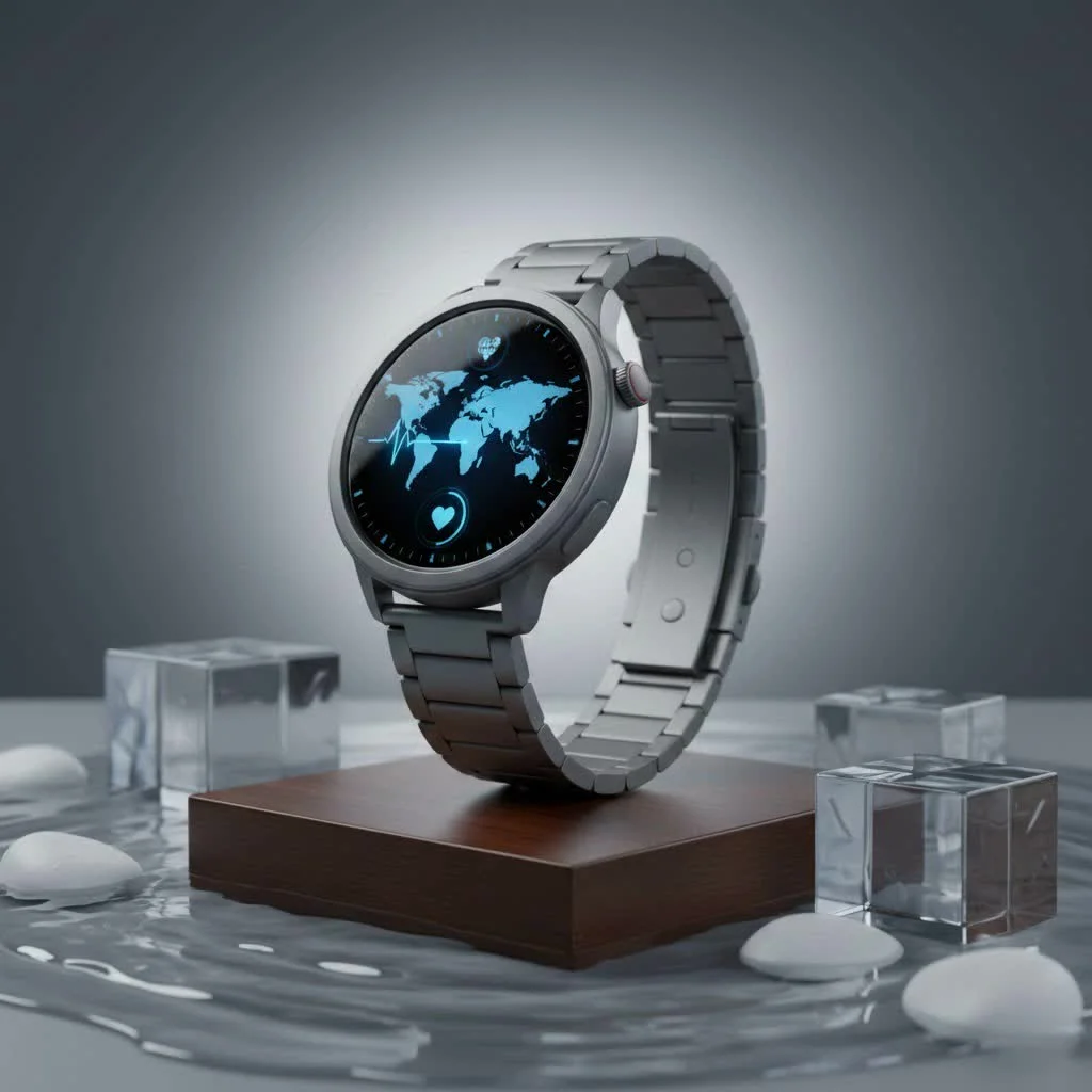 Close-up of a sleek, slim smartwatch on a wrist