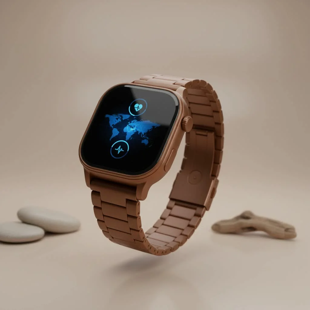 Person checking notifications on a Da Fit smartwatch