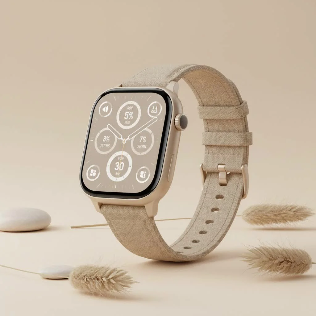 Titan smart watch with a classic circular dial and a comfortable silicone strap