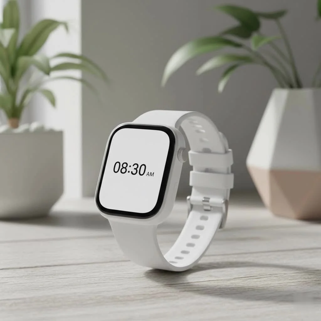 Person wearing a smartwatch while running outdoors